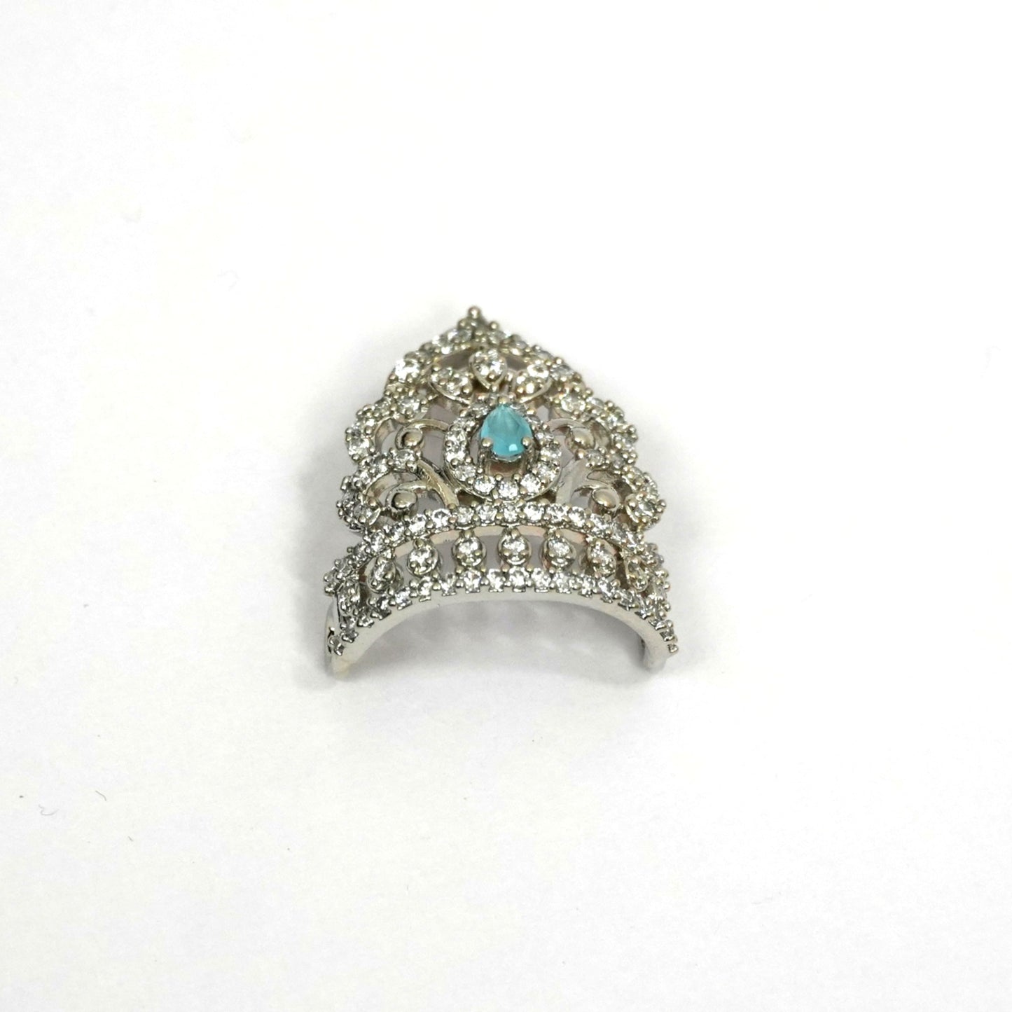 Sterling Silver Krishna Accessories Set – Bansuri, Mala, Mukut & Kade (Turquoise Gemstones)