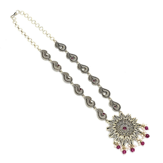 Sterling Silver Tribal Necklace Set – Necklace & Earrings
