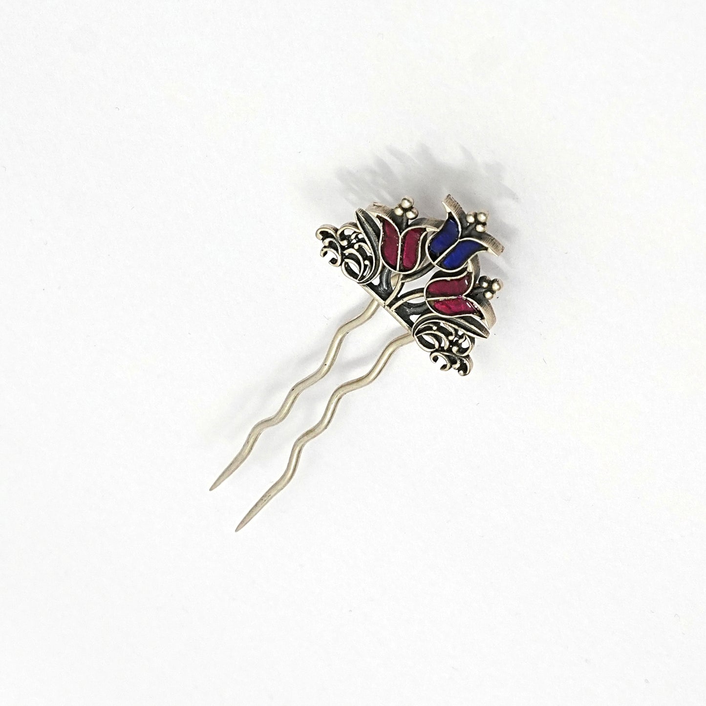 Sterling Silver Juda Pin – Floral Enamel Design
