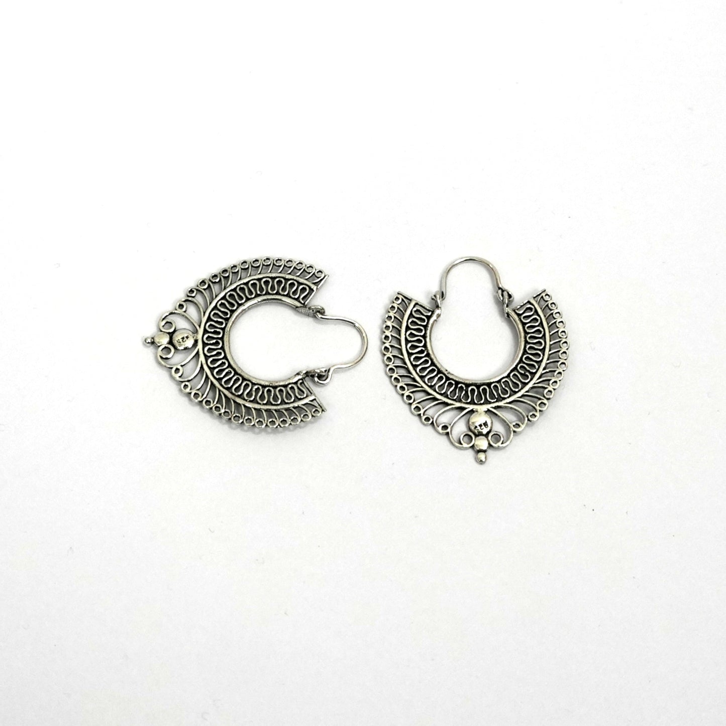 Sterling Silver Earrings – Tribal Filigree Motif