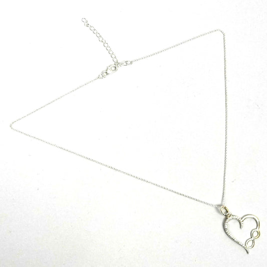 Sterling Silver Necklace – Heart & Infinity Motif