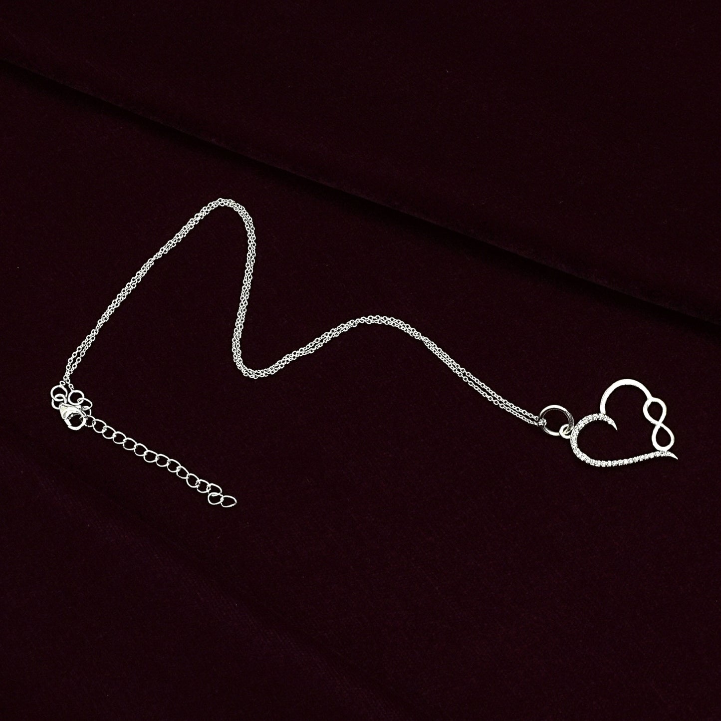 Sterling Silver Necklace – Heart & Infinity Motif
