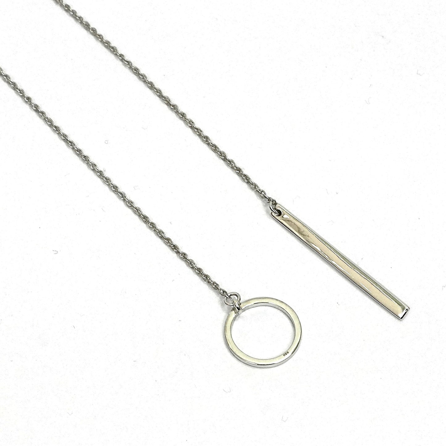 Sterling Silver Necklace – Circle & Bar Motif