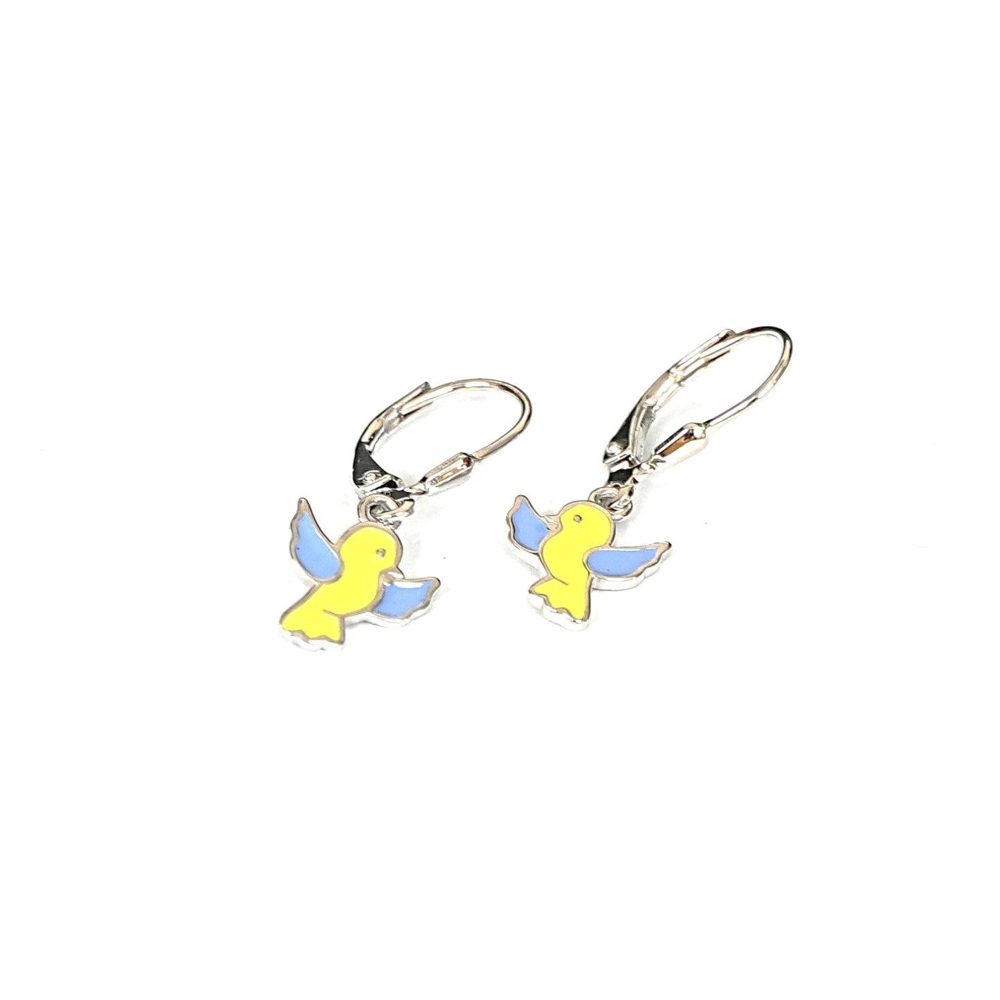 Sterling Silver Kids Earrings – Bird Charm Design