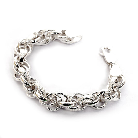 Kids Silver Bracelet – Interwoven Link Design (12.3 cm)