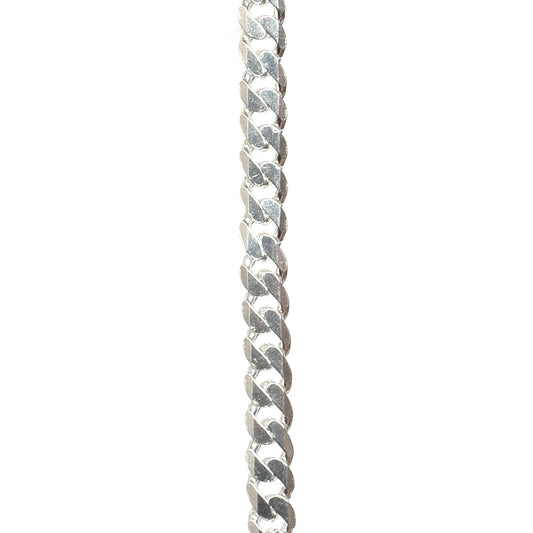 Women’s & Unisex Silver Chain Necklace – Curb Link Design (Size 20 inch)