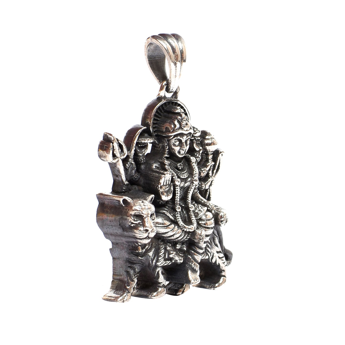 Goddess Durga Pendant – Antique Finish (4.5 cm)