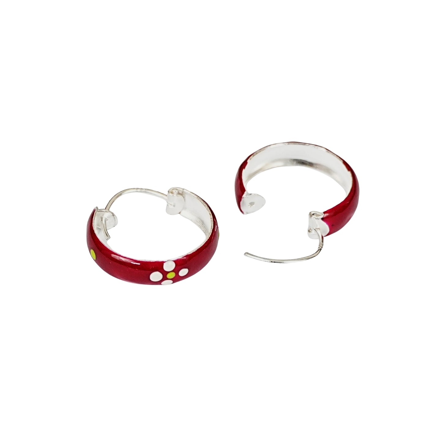 Cherry Blossom Dot Hoop Earrings – Kids Collection