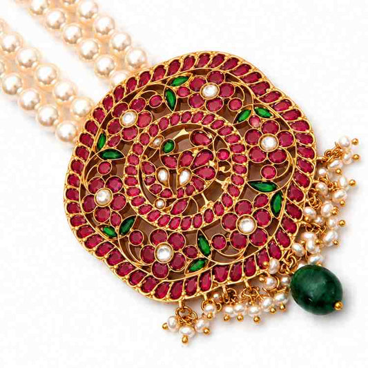 Traditional Kundan Pearl Necklace Set