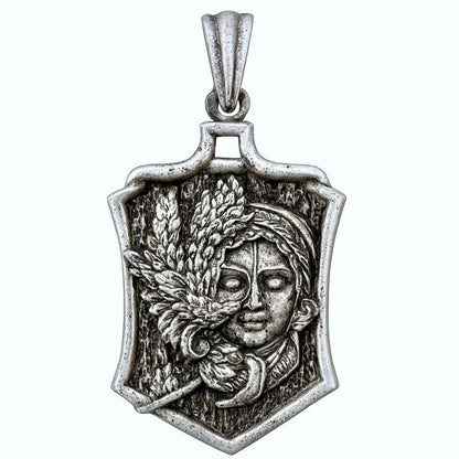 Lord Krishna Face Pendant – Divine Grace (4.5 cm)
