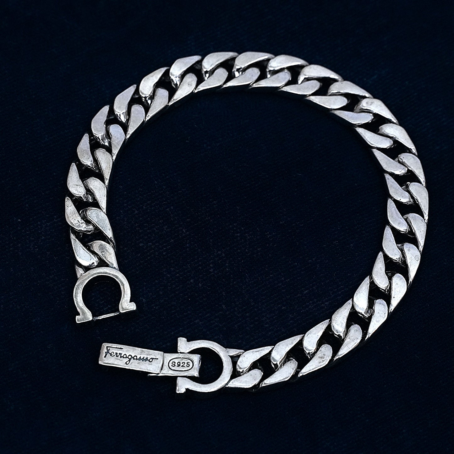 Men’s Sterling Silver Bracelet – Luxury Curb Links (22 cm)