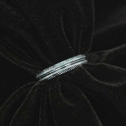 Men’s Sterling Silver Ring – Textured Elegance (Size 12)
