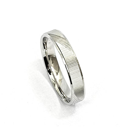 Men’s Sterling Silver Ring – Crisscross Texture (Size 20)