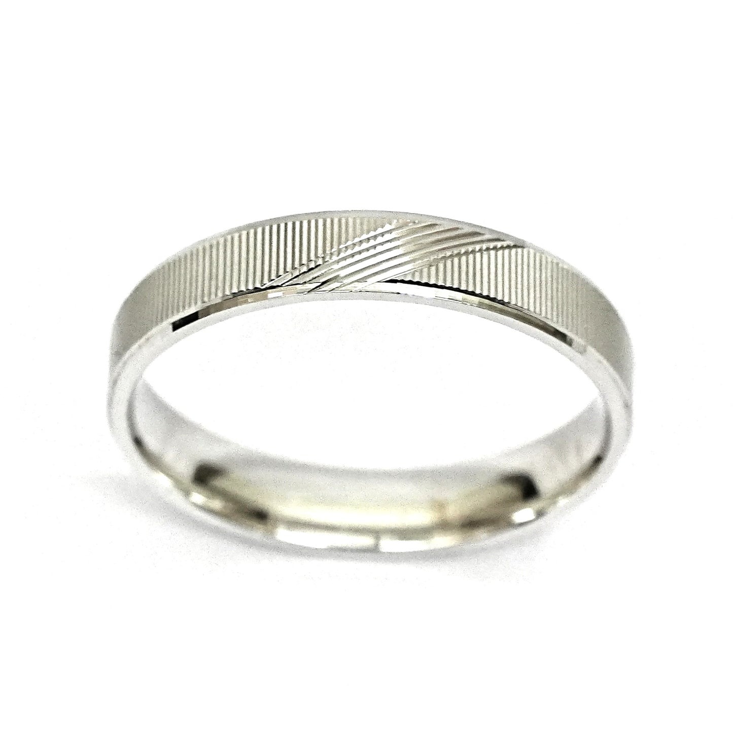 Men’s Sterling Silver Ring – Crisscross Texture (Size 20)