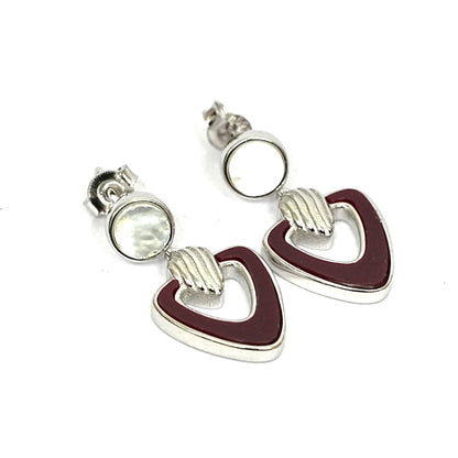 Women’s Sterling Silver Earrings – Heart & Pearl Elegance (2.5 cm)