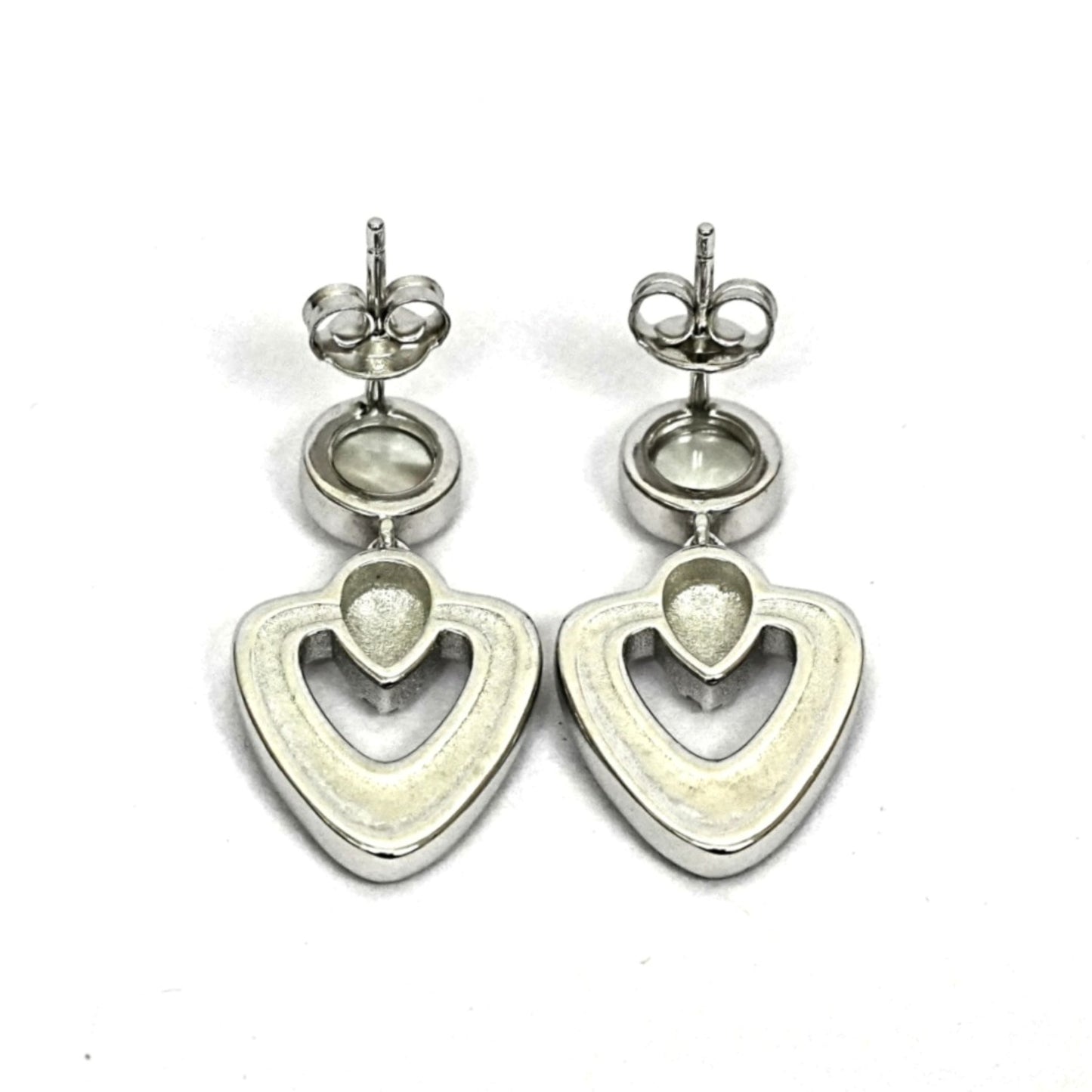 Women’s Sterling Silver Earrings – Heart & Pearl Elegance (2.5 cm)