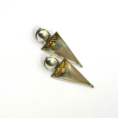 Women’s Sterling Silver Earrings – Geometric Floral Elegance (4.75 cm)