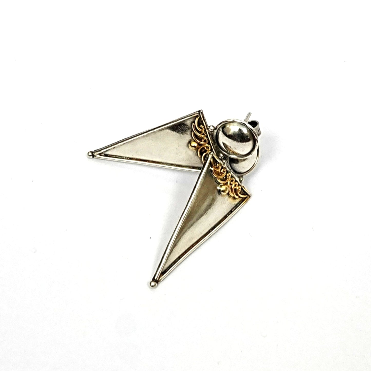 Women’s Sterling Silver Earrings – Geometric Floral Elegance (4.75 cm)