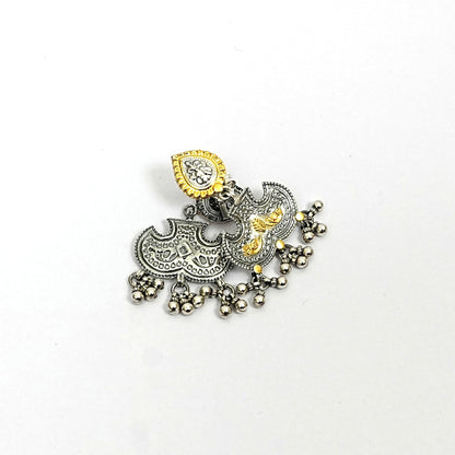 Women’s Sterling Silver Earrings – Floral Teardrop Jhumki (6 cm)