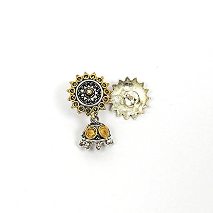 Women’s Sterling Silver Earrings – Sunburst Jhumka (4.25 cm)