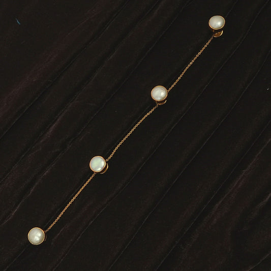 Men’s Sterling Silver Kurta Buttons – Gold-Plated Mother-of-Pearl Set (Standard Size)