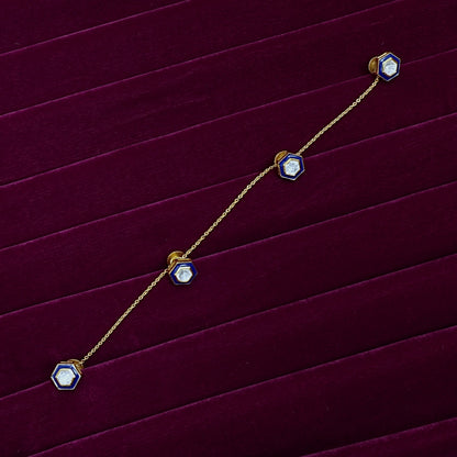 Men’s Sterling Silver Kurta Buttons – Gold-Plated Moissanite & Enamel Set (Standard Size)