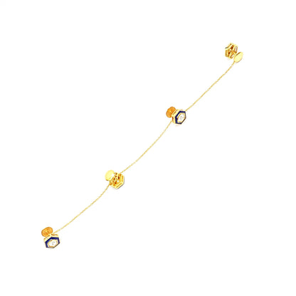 Men’s Sterling Silver Kurta Buttons – Gold-Plated Moissanite & Enamel Set (Standard Size)