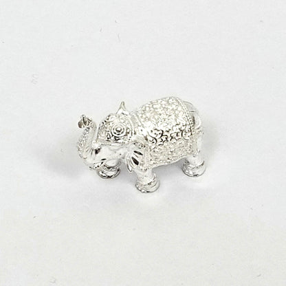 Sterling Silver Elephant Figurines – Ornate Pair (1 inch each)