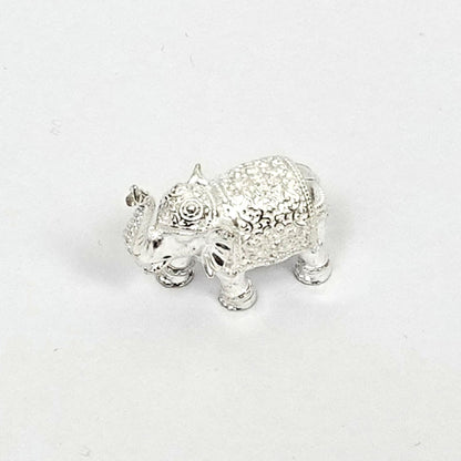 Sterling Silver Elephant Figurines – Ornate Pair (1.2 inch)