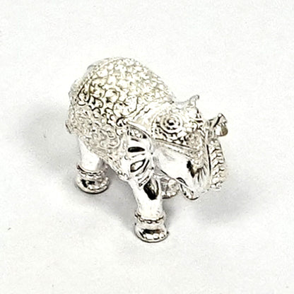 Sterling Silver Elephant Figurines – Ornate Pair (1.2 inch)
