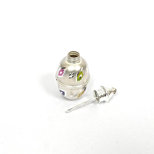 Sterling Silver Ornate Container – Enamel Design (2.5 inch)