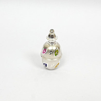 Sterling Silver Ornate Container – Enamel Design (2.5 inch)