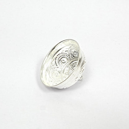 Sterling Silver Chhatra – Ornate Floral Design (1.25 inch)