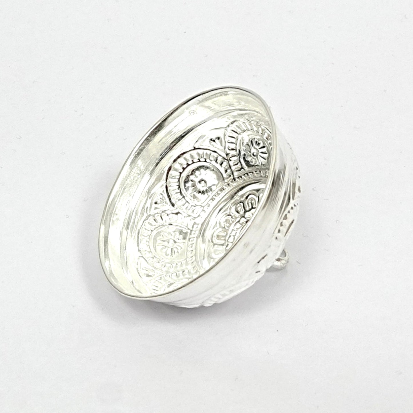 Sterling Silver Chhatra – Ornate Floral Design (2 inch)