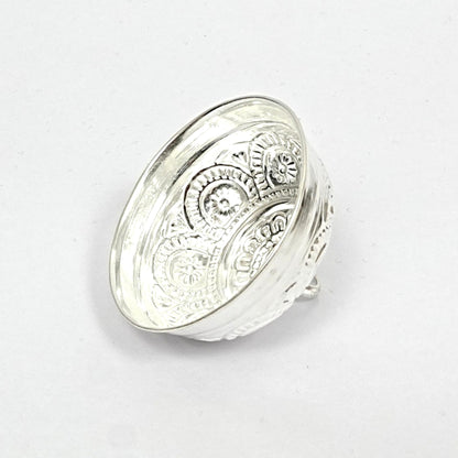 Sterling Silver Chhatra – Ornate Floral Design (2 inch)