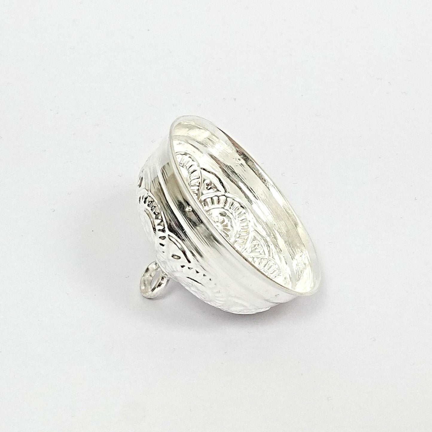 Sterling Silver Chhatra – Ornate Floral Design (1.25 inch)