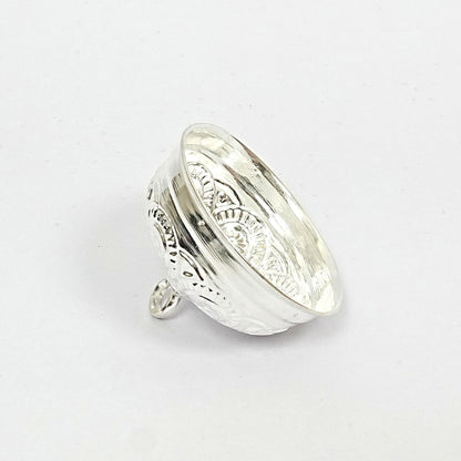 Sterling Silver Chhatra – Ornate Floral Design (1.25 inch)
