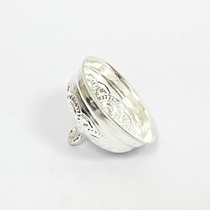 Sterling Silver Chhatra – Ornate Floral Design (2 inch)