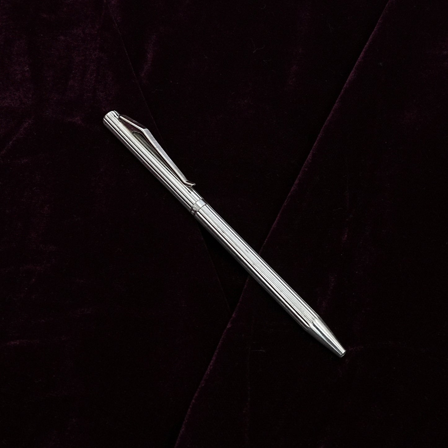 Pure Silver Pen – Textured Design (Standard Size)