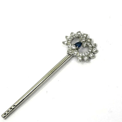 Sterling Silver Krishna Bansuri – Floral Gemstone Design (2.25 inch)