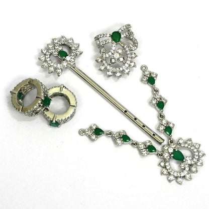 Sterling Silver Krishna Accessories Set – Bansuri, Mala, Mukut & Kade