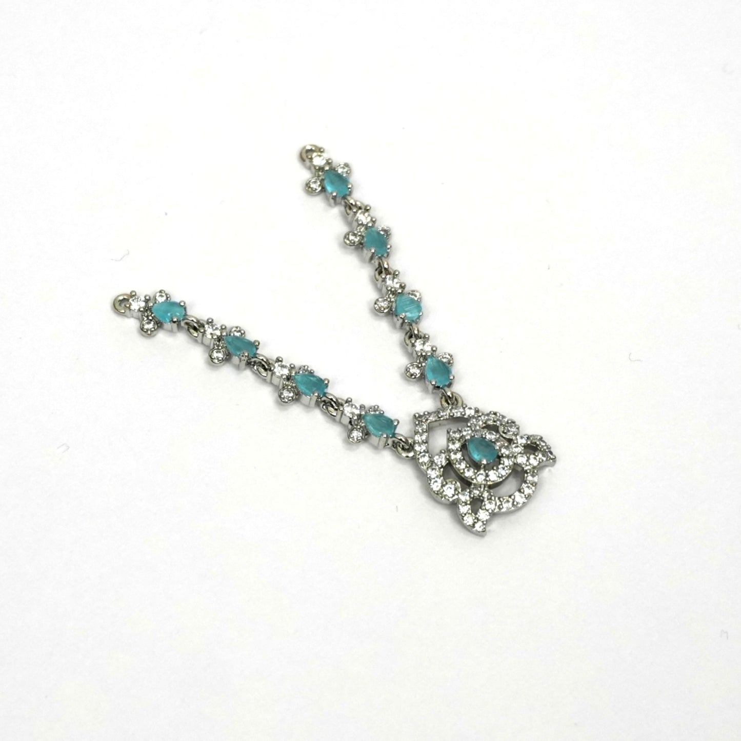 Sterling Silver Krishna Accessories Set – Bansuri, Mala, Mukut & Kade (Turquoise Gemstones)