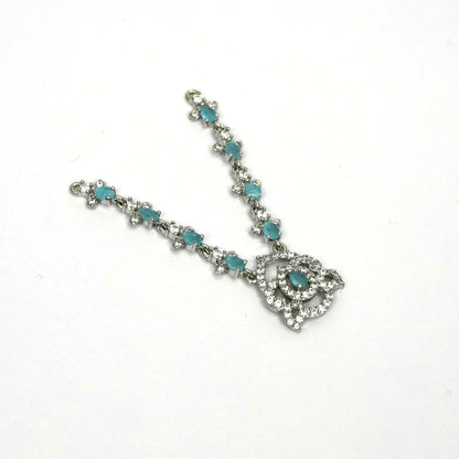 Sterling Silver Krishna Accessories Set – Bansuri, Mala, Mukut & Kade (Turquoise Gemstones)