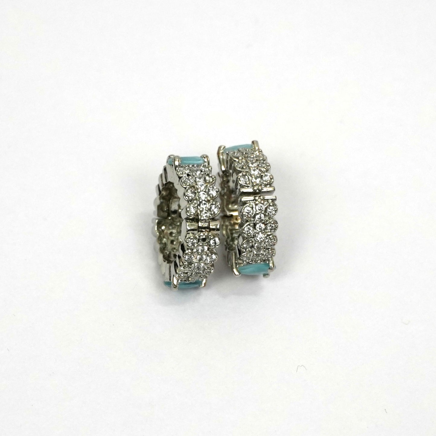 Sterling Silver Krishna Accessories Set – Bansuri, Mala, Mukut & Kade (Turquoise Gemstones)