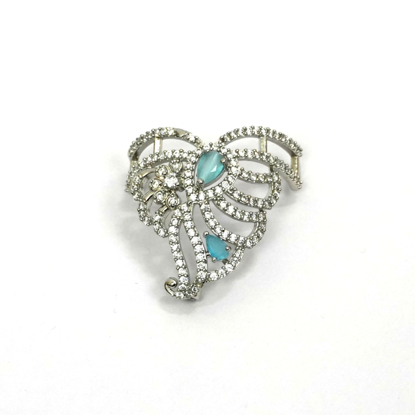 Sterling Silver Krishna Accessories Set – Bansuri, Mala, Mukut & Kada (Turquoise Gemstones)