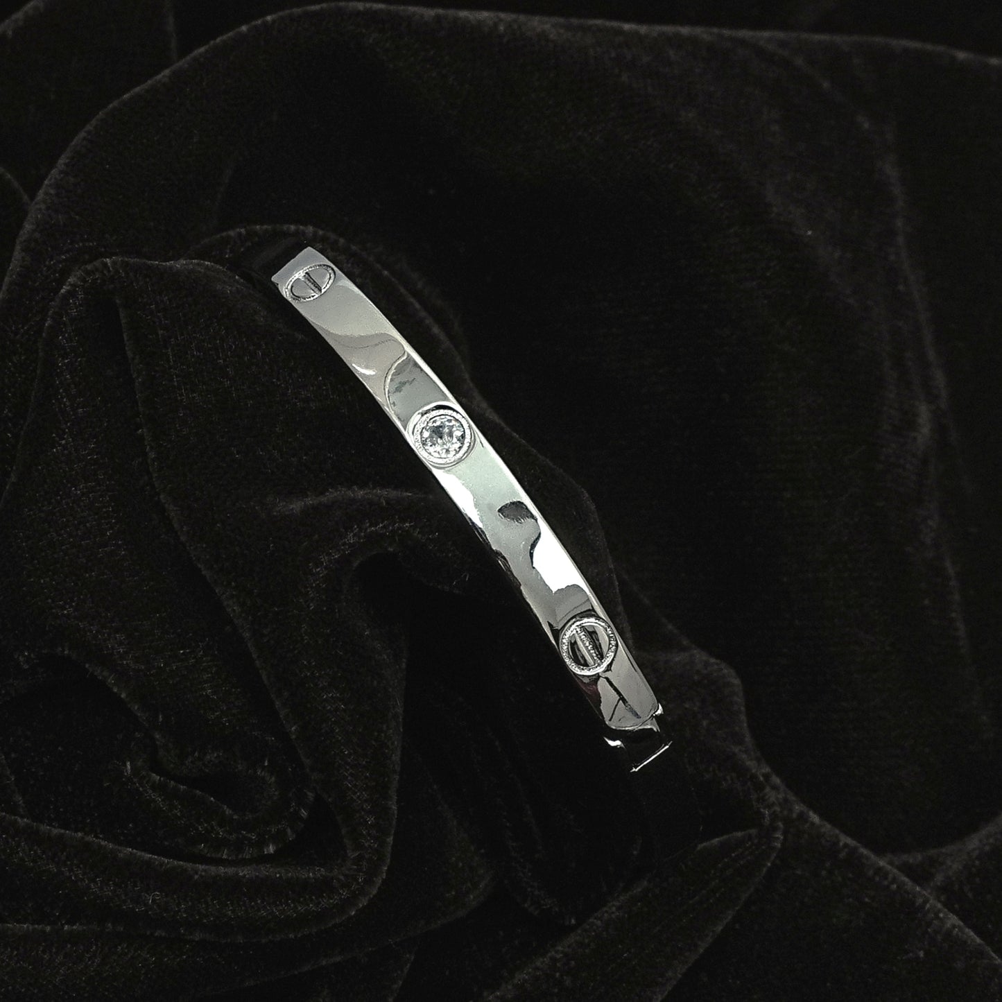 Sterling Silver Cartier Love–Inspired Openable Bangle (2-6/6 cm)