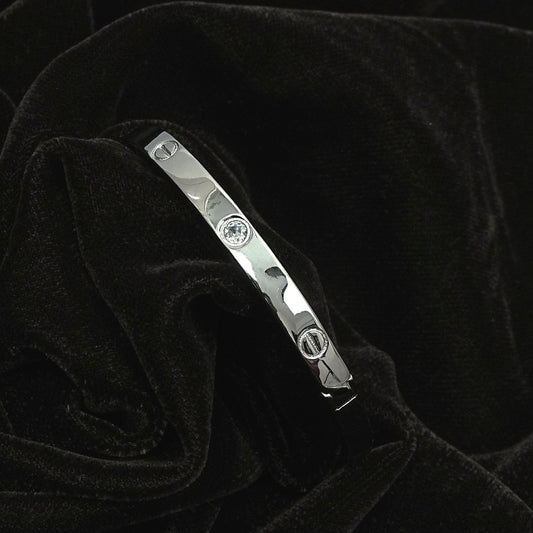 Sterling Silver Cartier Love–Inspired Openable Bangle (2-6/6 cm)