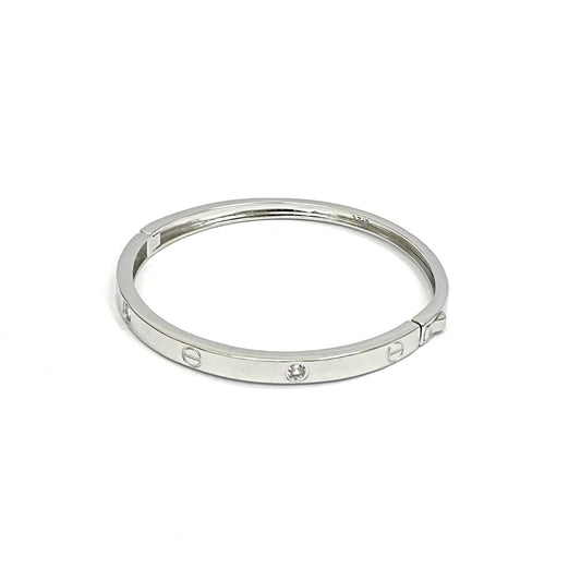 Sterling Silver Cartier Love–Inspired Openable Bangle (2-6/6 cm)