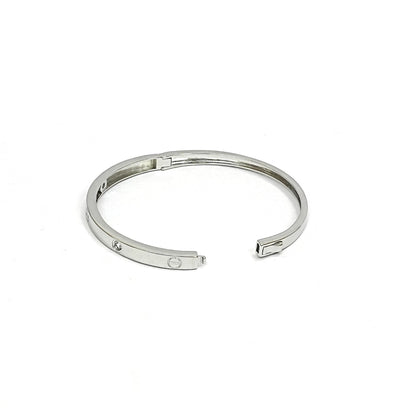 Sterling Silver Cartier Love–Inspired Openable Bangle (2-6/6 cm)