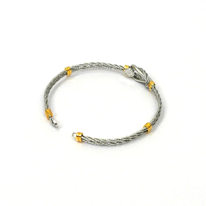 Sterling Silver Cable-Inspired Bracelet – Knot Design with CZ Accents